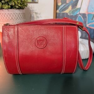 Vintage Liz Claiborne Red Leather Shoulder Bag